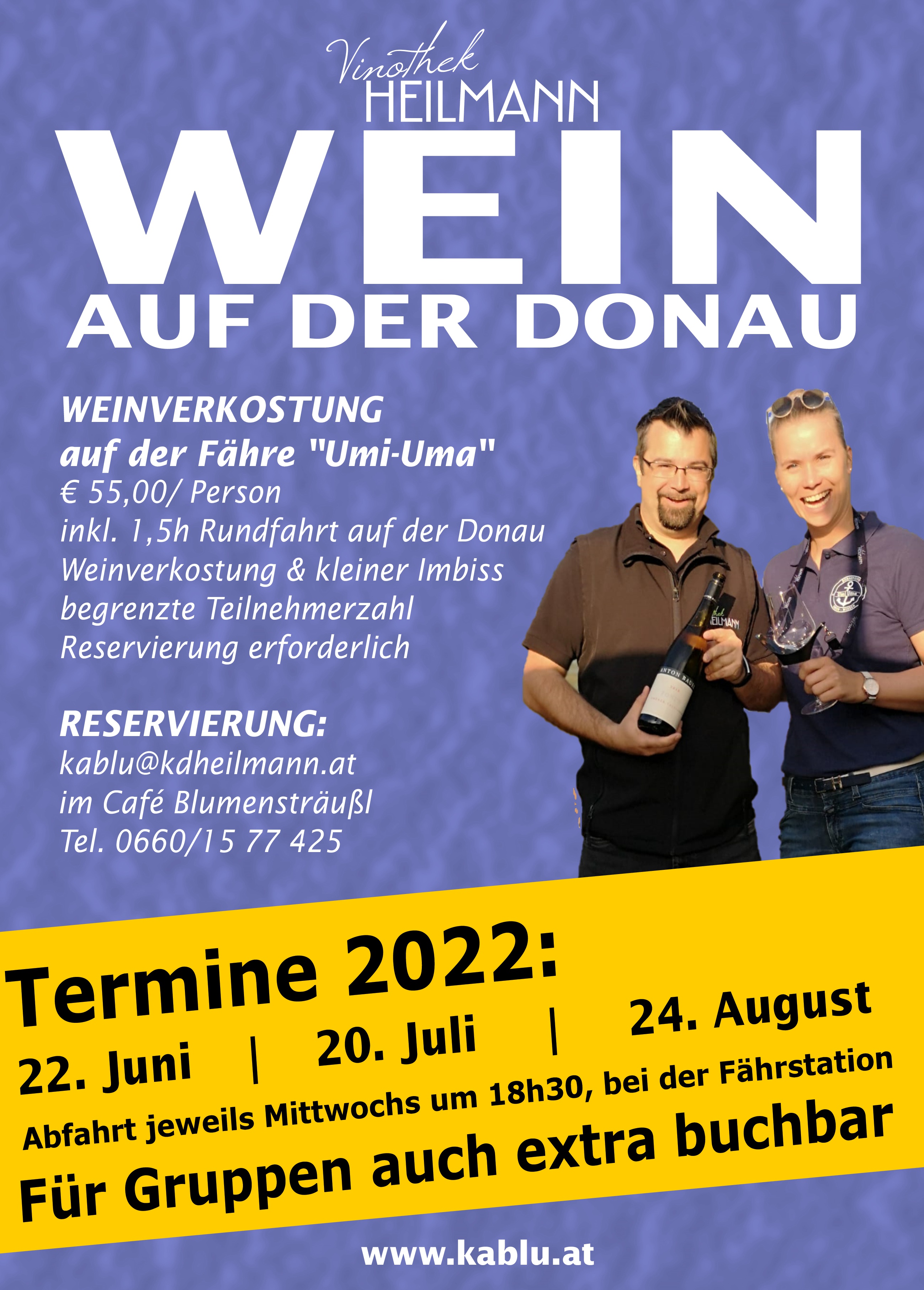 Wein auf der Donau 2022 hellblauer Hintergrund