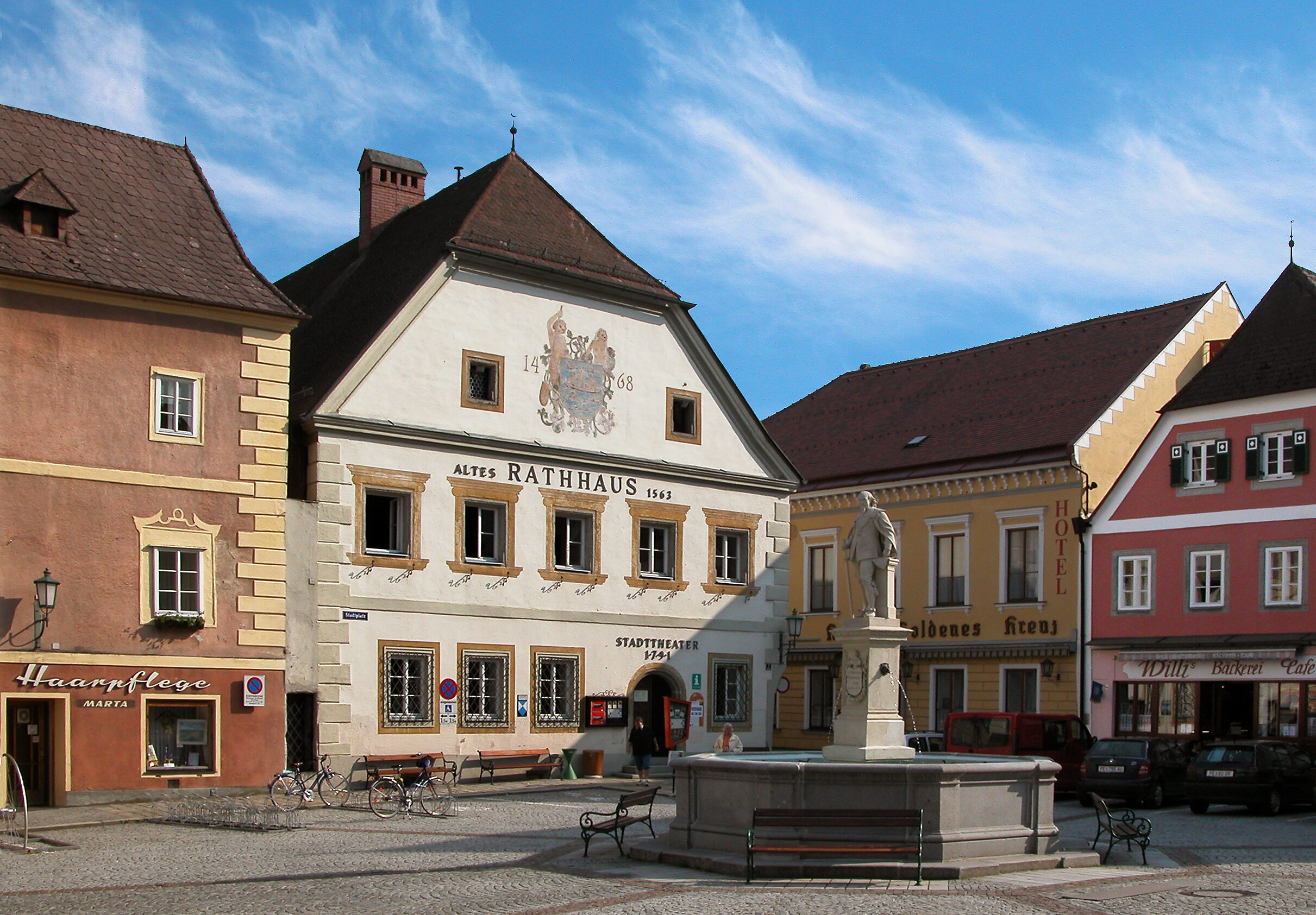 Theater außen Historisches Stadttheater Grein auf Greiner Stadtplatz