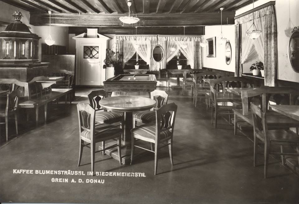 Schwarz-Weiß Foto des Lokals in früheren Zeiten